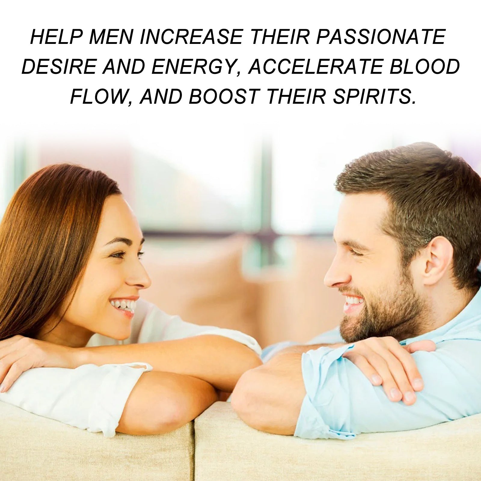 Casal sorridente deitado de frente um para o outro, representando bem-estar natural promovido pelo Googeer Shilajit Dietary Supplement Body Care Solution, suplementos premium naturais para energia, vitalidade e saúde cognitiva.