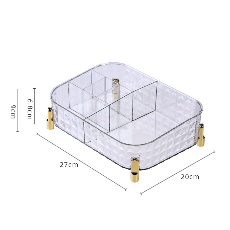 Desktop Cosmetics Storage Rack Storage Box transparente com divisórias para organizar suplementos premium naturais para energia, vitalidade e saúde cognitiva no mercado português.