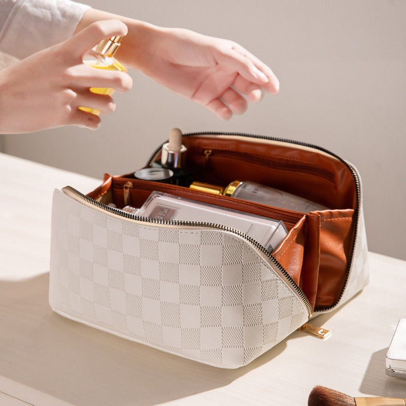 Checkered Pillow Bag Makeup Bag Women&