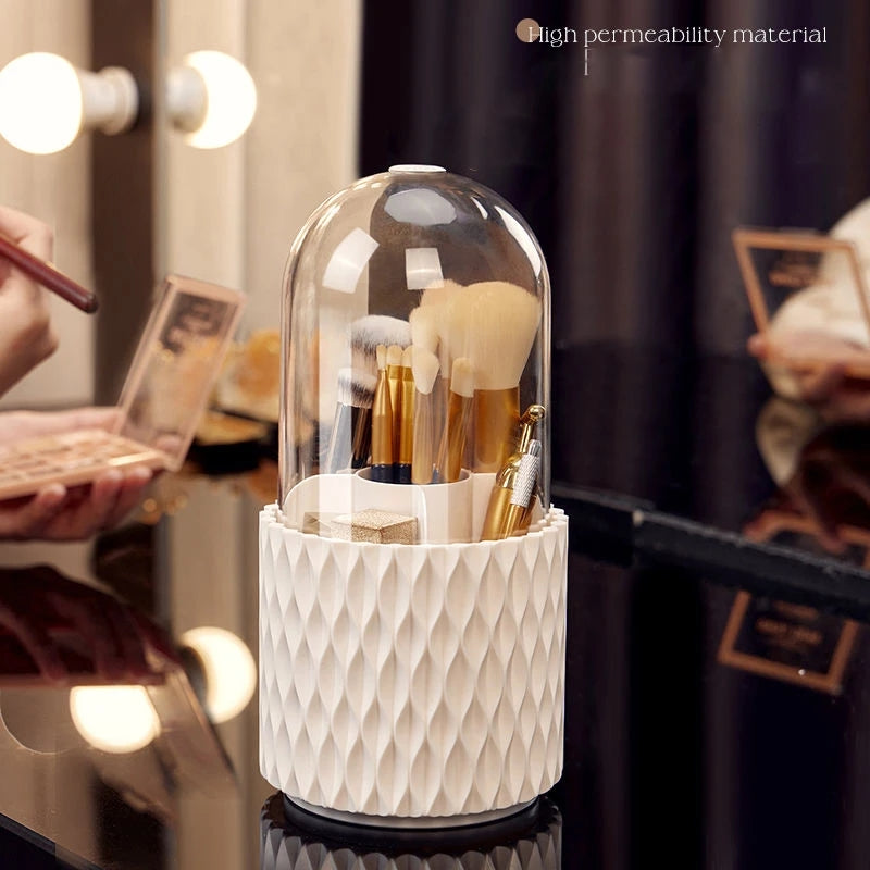 Rotary brush cylinder with cover dustproof brush cylinder cosmetics storage box com design elegante e material de alta permeabilidade, ideal para organização de suplementos premium naturais para energia, vitalidade e saúde cognitiva.