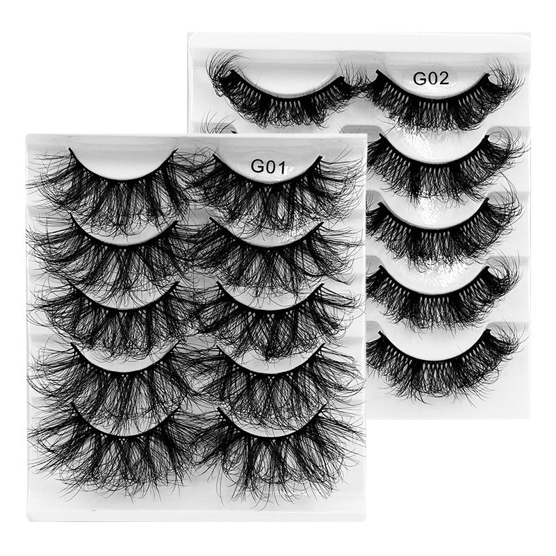 Conjunto 5 Pairs Of New Style Fake Eyelashes Of Fried Hair 8D FLUFFY com design volumoso e texturizado, realçando o olhar de forma natural e sofisticada, ideais para realçar a beleza e bem-estar natural.