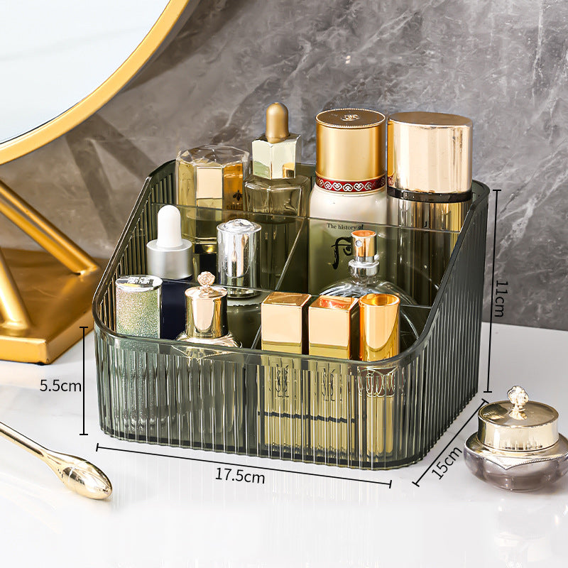Organizador transparente para cosméticos com divisórias múltiplas, ideal para armazenamento de suplementos premium naturais para energia, vitalidade e saúde cognitiva, Multi-grid desktop storage box Cosmetics sorting box Storage box.