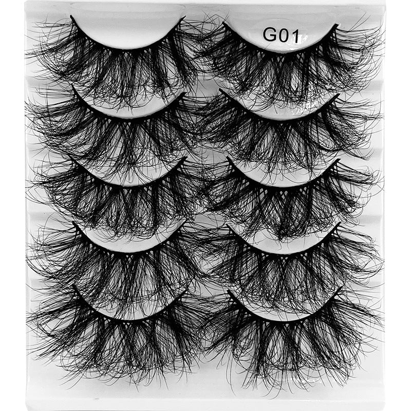 Conjunto com 5 Pairs Of New Style Fake Eyelashes Of Fried Hair 8D FLUFFY, cílios postiços volumosos e naturais, ideais para realçar a expressão e o olhar com estilo.