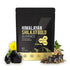 Embalagem de Kidney Support Shilajit Gummies com ingredientes naturais ao redor, suplementos premium naturais para energia, vitalidade e saúde cognitiva, fórmula com minerais e adaptogénios.