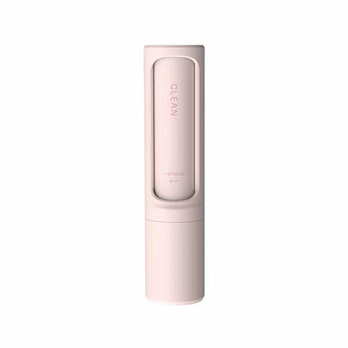 Escova 2-1 Reusable Pet Hair Remover Brush Lint Roller Portable em tom rosa claro, portátil e reutilizável para remoção eficaz de pelos de animais e fiapos.