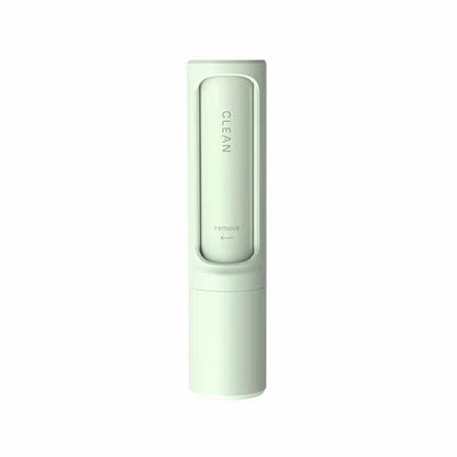 Escova portátil 2-1 Reusable Pet Hair Remover Brush Lint Roller Portable em cor clara, perfeita para remover pêlos de animais com design prático e reutilizável.