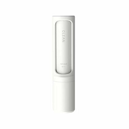 Escova removedora de pelo portátil branca para animais, modelo 2-1 Reusable Pet Hair Remover Brush Lint Roller Portable, ideal para limpeza prática e reutilizável.