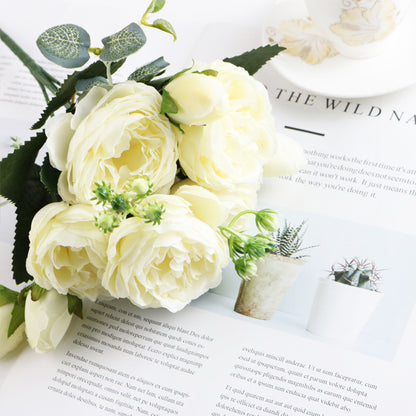 Projeto floral delicado com 5 Small Peonies Korean Small Bouquets 5 Philips Rose Simulation Flowers Household Wedding Rose Bouquets, ideal para decoração leve e elegante, complementando suplementos premium naturais para energia, vitalidade  e saúde cognitiva, desenvolvidos para o mercado português.