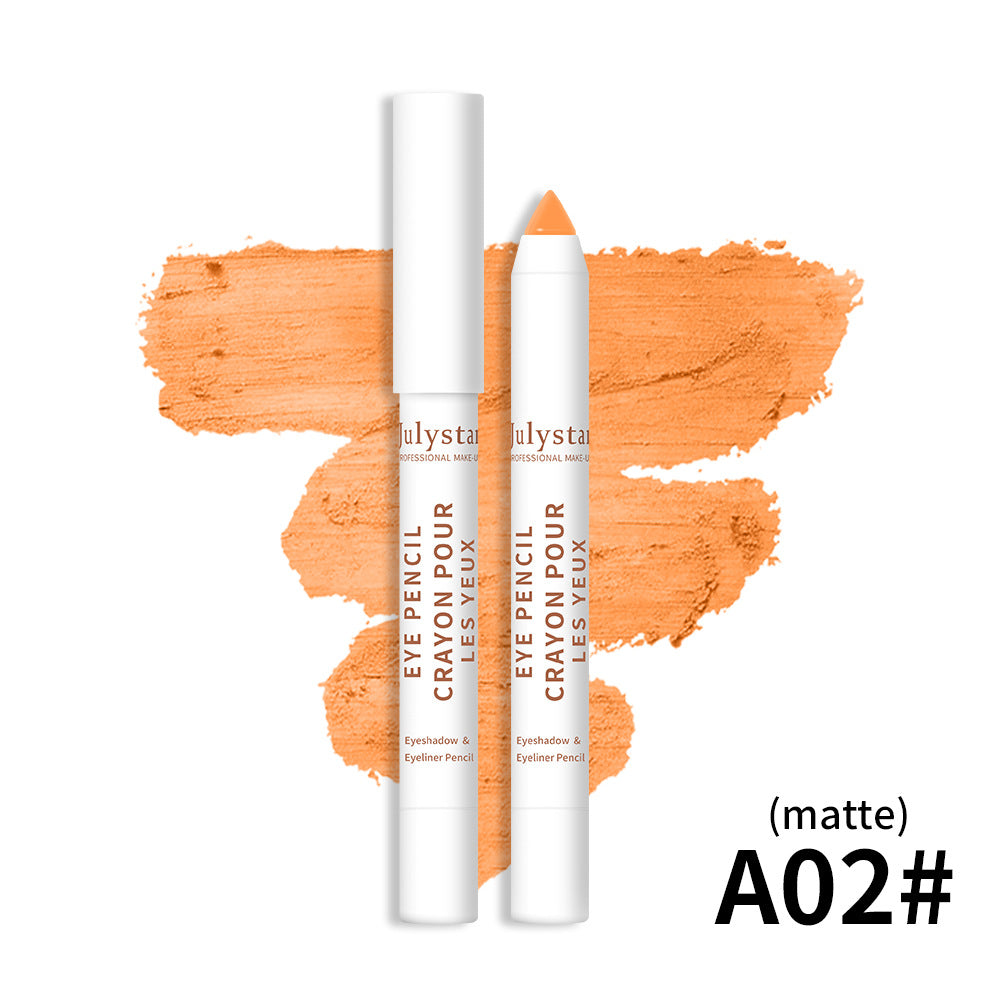 Imagem de lápis com sombra de olhos em tom laranja matte ao fundo, destacando o Cosmetics Monochrome Eyeshadow Beauty Eye Shadow Stick, suplementos premium naturais para energia, vitalidade e saúde cognitiva.