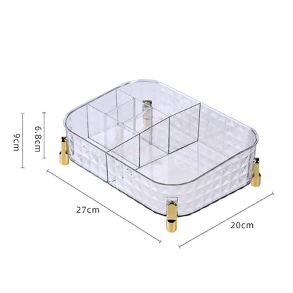 Desktop Cosmetics Storage Rack Storage Box transparente com divisórias para organizar suplementos premium naturais para energia, vitalidade e saúde cognitiva no mercado português.