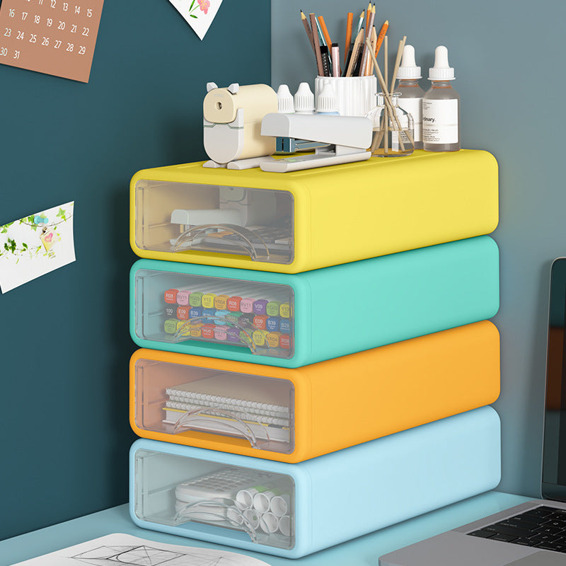 Conjunto colorido de Office home desktop cosmetics stationery transparent storage box drawer type sundries storage box empilhados, organizando material de escritório com suplementos premium naturais para energia, vitalidade e saúde cognitiva.