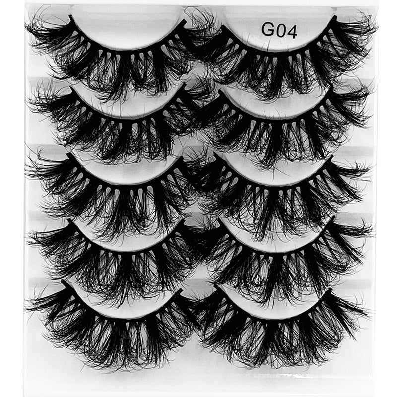 Conjunto com 5 Pairs Of New Style Fake Eyelashes Of Fried Hair 8D FLUFFY, cílios postiços volumosos e naturais, ideais para realçar a beleza com um toque sofisticado e premium.