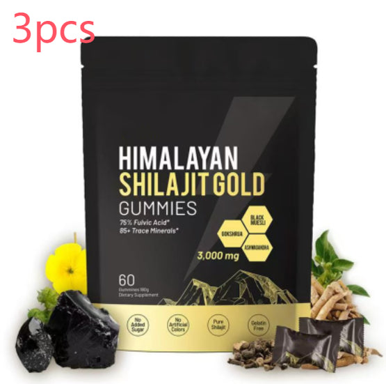 Pacote de Kidney Support Shilajit Gummies, suplementos premium naturais para energia, vitalidade e saúde cognitiva, com ingredientes naturais e fórmulas adaptogénias para bem-estar.