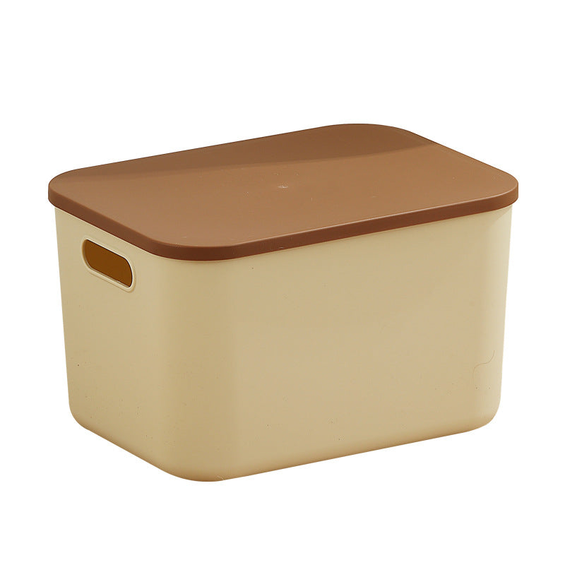 Caixa de arrumação portátil com tampa em tons terra, ideal para organizar pequenos objetos e medicamentos, perfeita para complementar suplementos premium naturais para energia, vitalidade e saúde cognitiva, desenvolvidos para o mercado português, Home desktop cosmetics toys clothing storage box with lid small medicine box.
