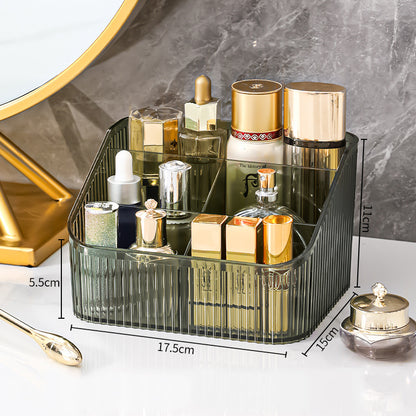 Caixa organizadora Multi-grid desktop storage box Cosmetics sorting box Storage box em acrílico transparente com vários compartimentos para armazenar suplementos premium naturais para energia, vitalidade e saúde cognitiva.
