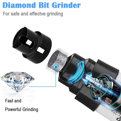 Imagem detalhando o funcionamento interno de Cordless Pet Nail Trimmers, mostrando a pedra de moagem diamantada e seu mecanismo eficiente para aparar unhas de animais com segurança e precisão.