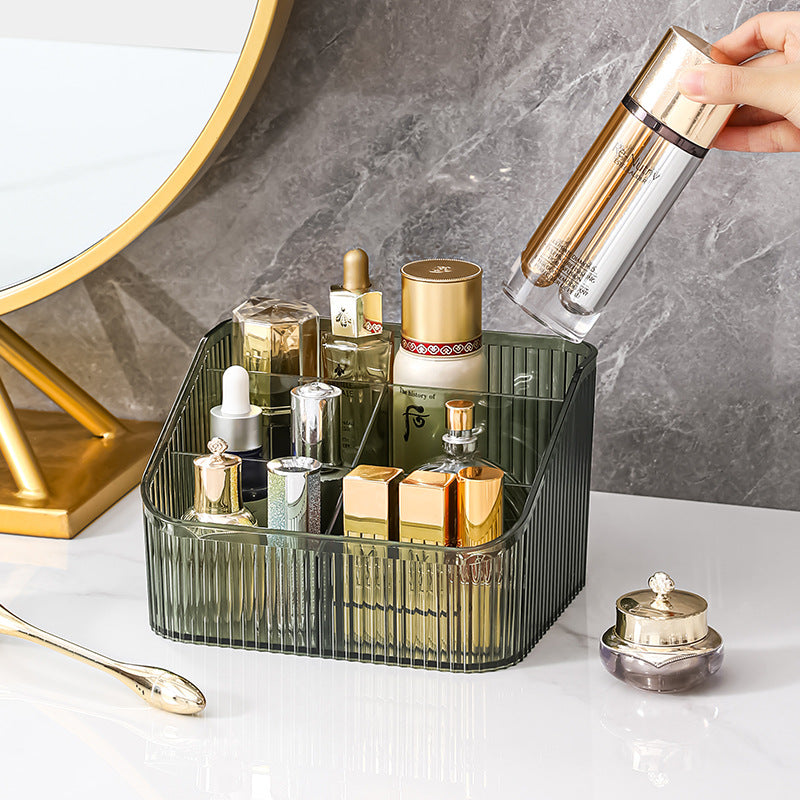 Organizador elegante para cosméticos com compartimentos variados, ideal para armazenar suplementos premium naturais para energia, vitalidade e saúde cognitiva, Multi-grid desktop storage box Cosmetics sorting box Storage box.