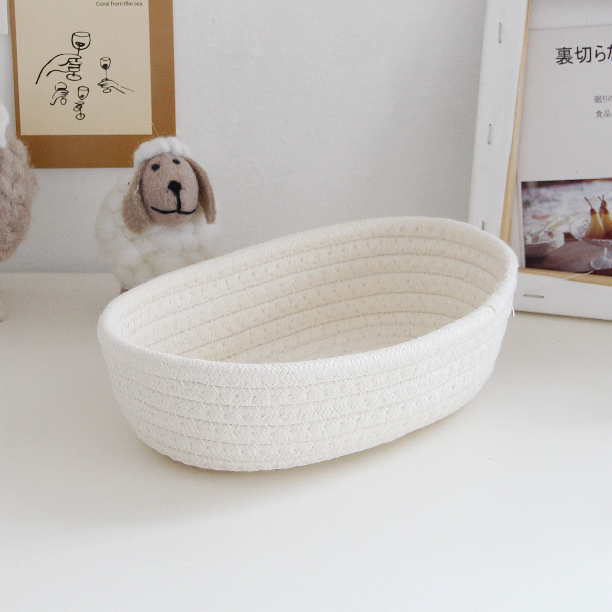 Cesto de armazenamento de algodão trançado à mão branco, ideal para organização na secretária com Storage box desktop miscellaneous items storage basket cosmetics snacks hallway hand woven cotton thread storage basket, suplementos premium naturais para energia, vitalidade  e saúde cognitiva, desenvolvidos para o mercado português.