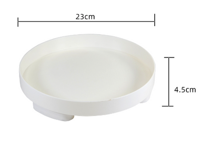 Bandeja redonda branca minimalista com 23 cm de diâmetro e 4,5 cm de altura, ideal para organizar acessórios no ins desktop cosmetics storage box tray entrance ornaments storage tray, acessórios para suplementos premium naturais para energia, vitalidade e saúde cognitiva.