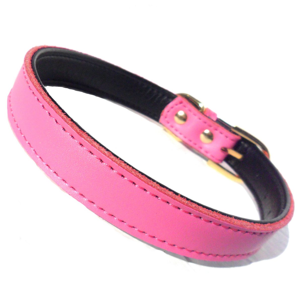 Coleira para cães Plain Chelsea Dog Collars (4 sizes) 8-16" em rosa vibrante, design simples e elegante, ideal para suplementos premium naturais para energia, vitalidade e saúde cognitiva.