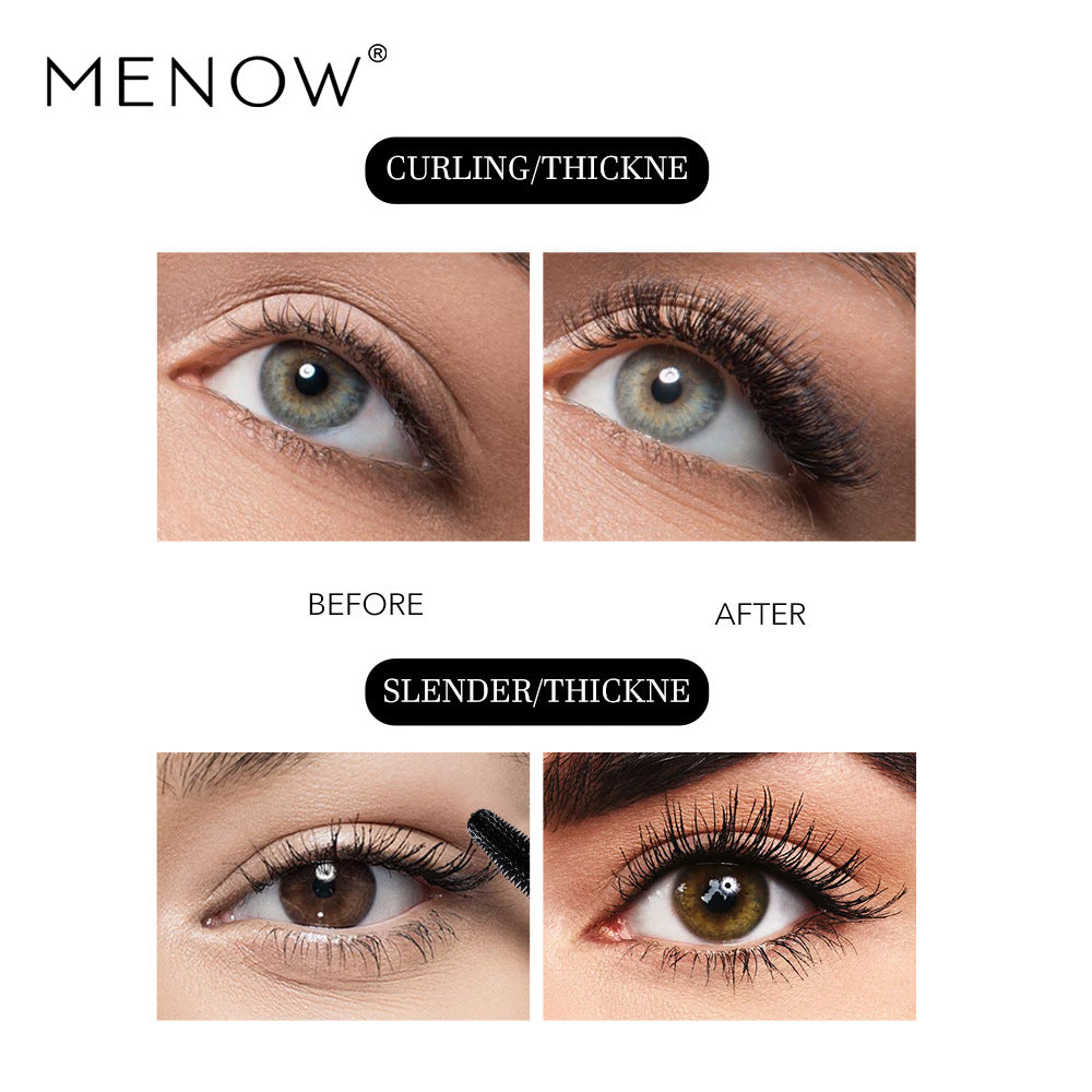 Imagem mostrando o efeito antes e depois do uso do sMiele Makeup Thicker Imitation Water Mascara Cosmetic, destacando cílios mais grossos, curvados e definidos, ideal para suplementos premium naturais para energia, vitalidade e saúde cognitiva.