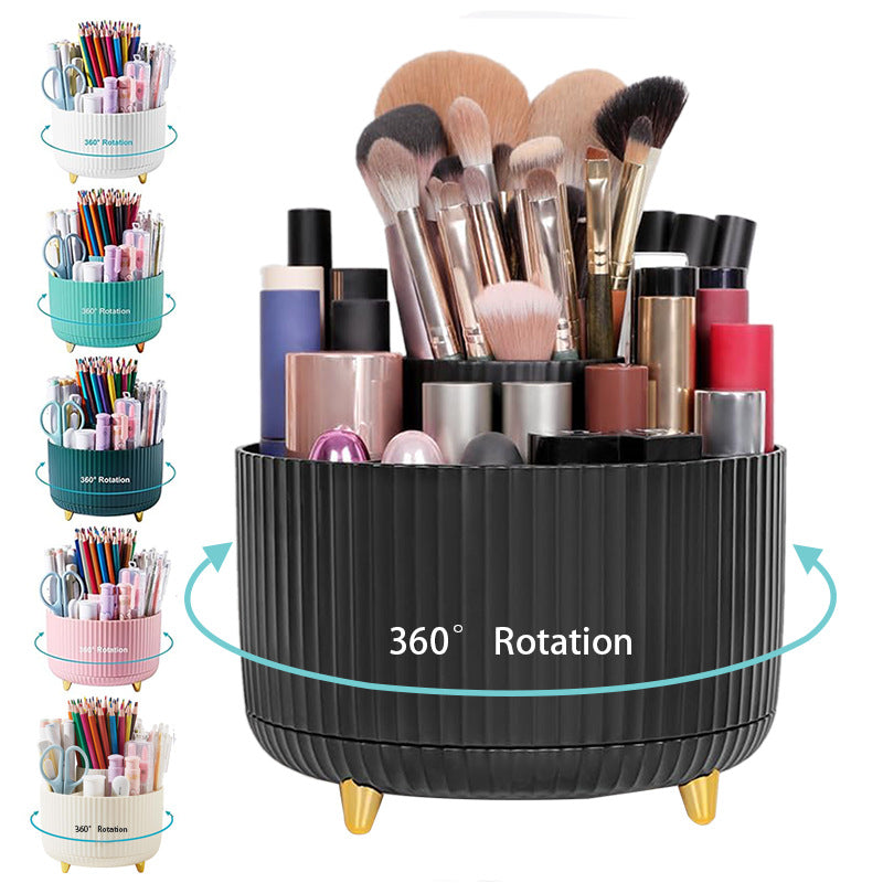 Home desktop rotatable dustproof large capacity pen holder storage box bathroom cosmetics sundries storage box preto com rotação 360°, organizador para pincéis e cosméticos, design moderno e funcional, suplementos premium naturais para energia, vitalidade  e saúde cognitiva, desenvolvidos para o mercado português.