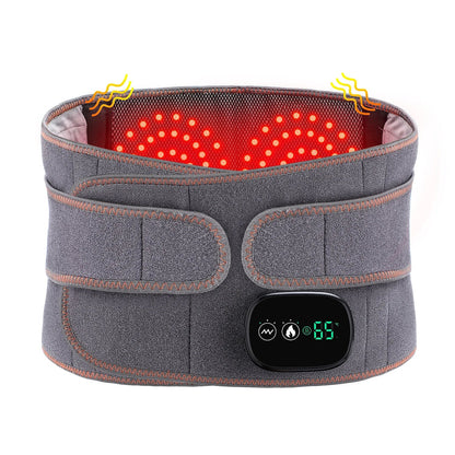 Heat Therapy Lumbar Brace Support Massager Waist Massager Back Belt cinza com controle digital exibindo 65 graus e função de aquecimento para alívio lombar, suplementos premium naturais para energia, vitalidade e saúde cognitiva, desenvolvidos para o mercado português.
