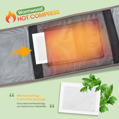 Imagem detalhada do Heat Therapy Lumbar Brace Support Massager Waist Massager Back Belt com compressa térmica para alívio da dor, ideal para bem-estar natural e vitalidade.