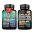 Imagem de embalagens do produto Seamoss And Shilajit Capsules, suplementos premium naturais para energia, vitalidade e saúde cognitiva, desenvolvidos para o mercado português, com fórmulas naturais incluindo ingredientes como ashwagandha, gengibre e ginseng.