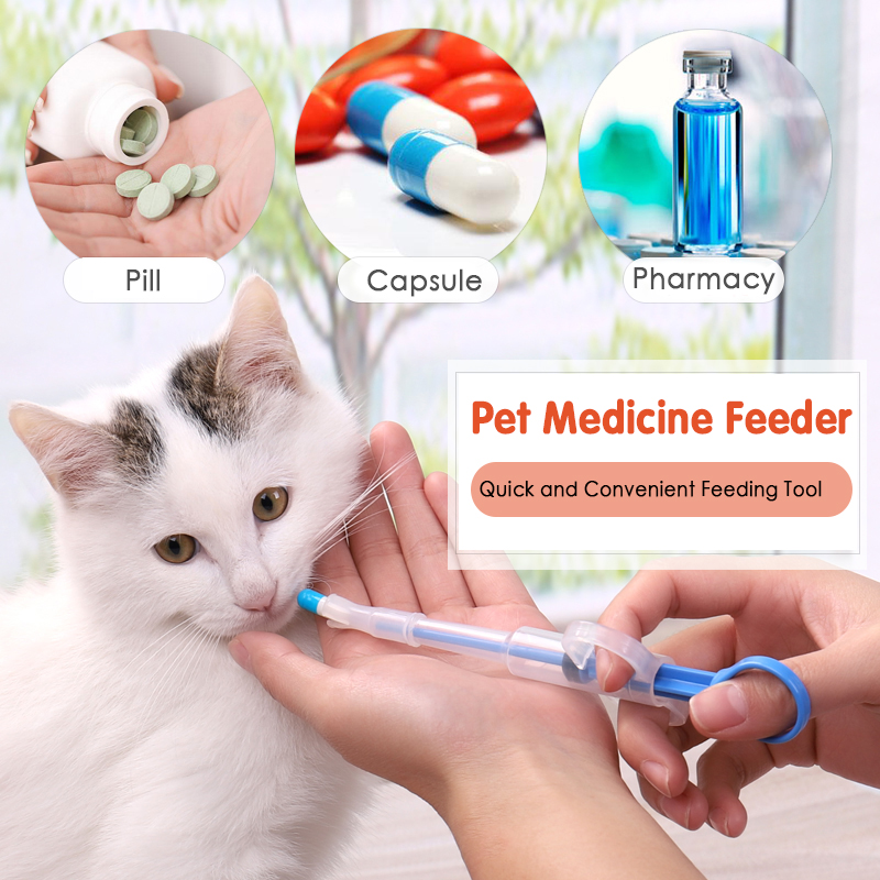 Medicine Syringe Tablet Pill Gun Piller Pet Dispenser Medicine a administrar comprimidos e cápsulas para animais, promovendo vitalidade e saúde cognitiva com suplementos premium naturais.