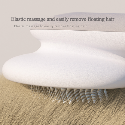 Escova UFO Pet Massage Comb Cats Dog Grooming Combs Brush branca, com cerdas elásticas a remover pelos soltos de forma suave, ideal para gatos e cães, promovendo bem-estar natural.