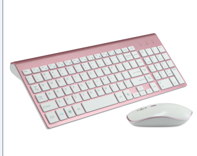 Vista superior do teclado e mouse sem fio para escritório, mostrando o layout completo