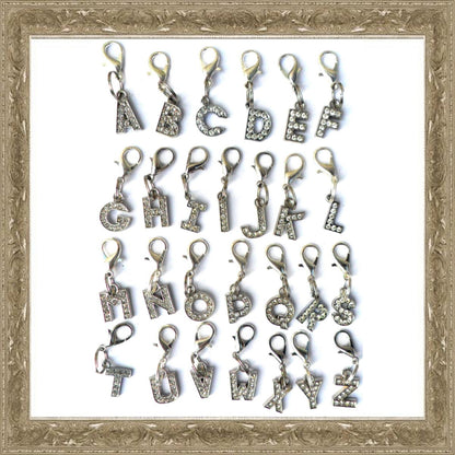 Conjunto de A-Z Crystal Letter Pet Charms com design em cristal brilhante, ideal para personalizar acessórios com estilo e elegância, refletindo suplementos premium naturais para energia e vitalidade.